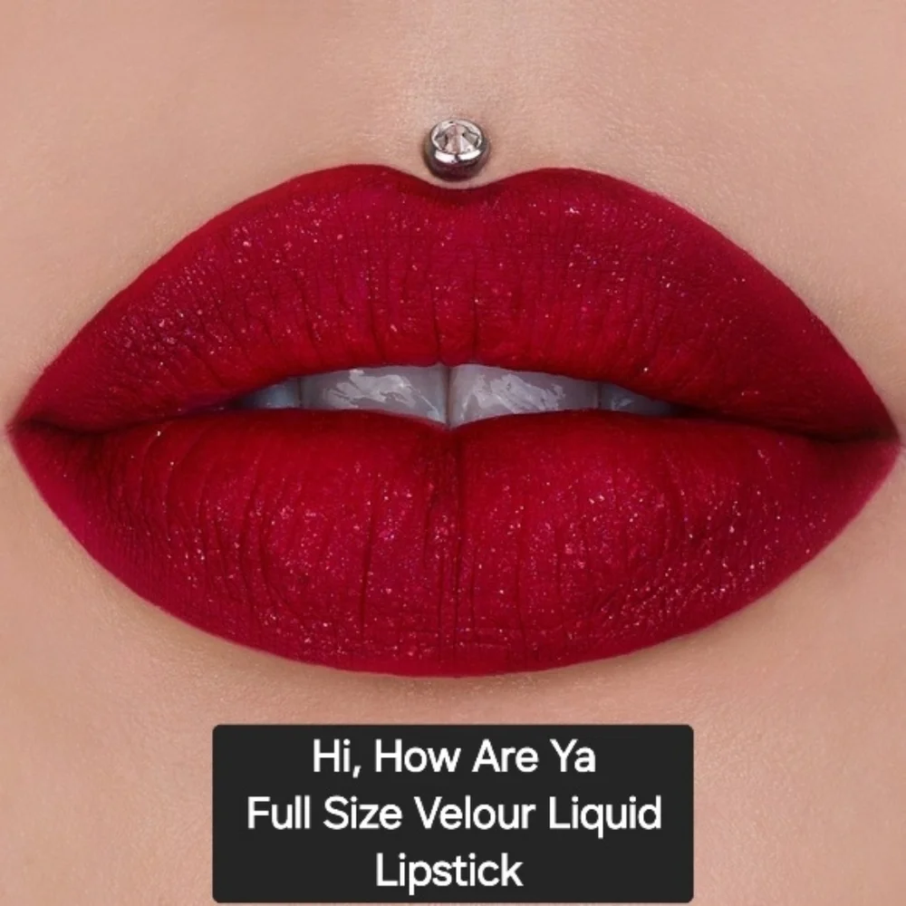 Jeffree Star Hi, How Are Ya Velour Liquid Lipstick Sparkle Glitter Bold Red NWT
